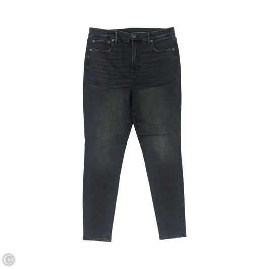 Jeans Skinny By American Eagle In Black Denim, Size: 14