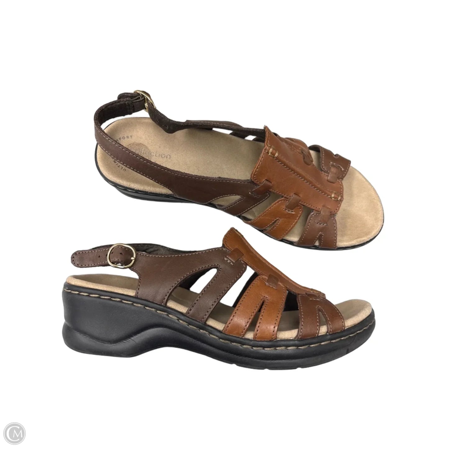 Sandals Heels Block By Clarks In Brown, Size: 8.5