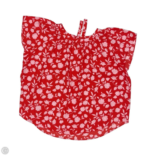 Blouse Short Sleeve By Lc Lauren Conrad In Pink & Red, Size: 2x