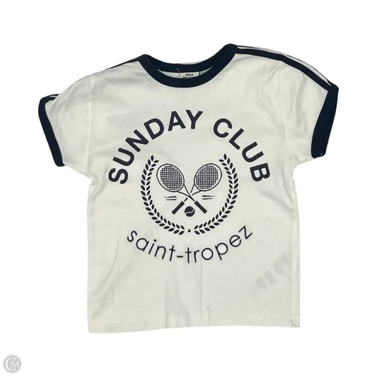 Top Short Sleeve By Urban Outfitters In Blue & White, Size: M