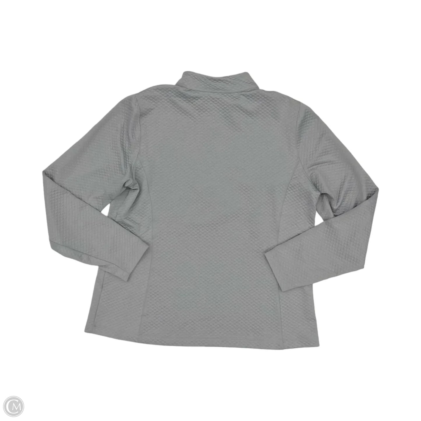 Athletic Top Long Sleeve Collar By Lady Hagen In Grey, Size: Xl