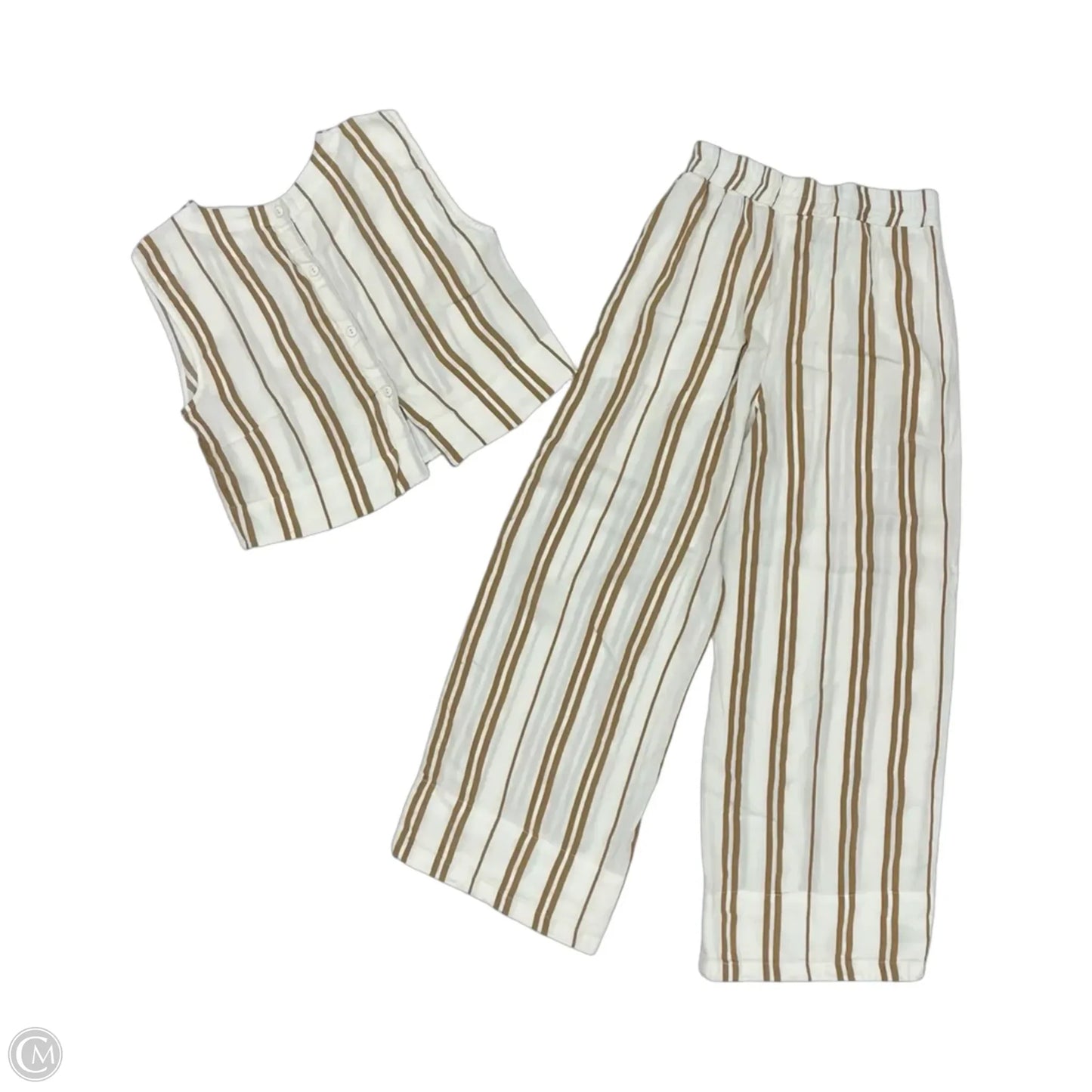 Pants Set 2pc By Cloth & Stone In Cream & Tan, Size: Xs