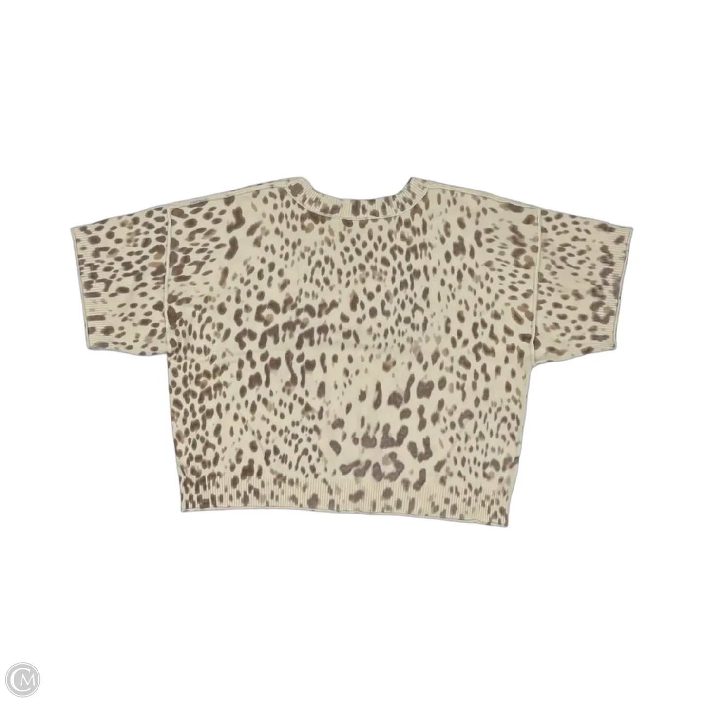 Sweater Short Sleeve By Originality In Cream & Tan, Size: S