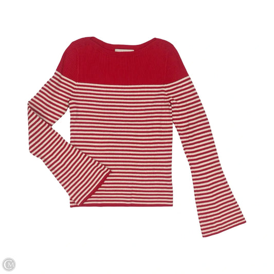 Sweater By Loft In Cream & Red, Size: L