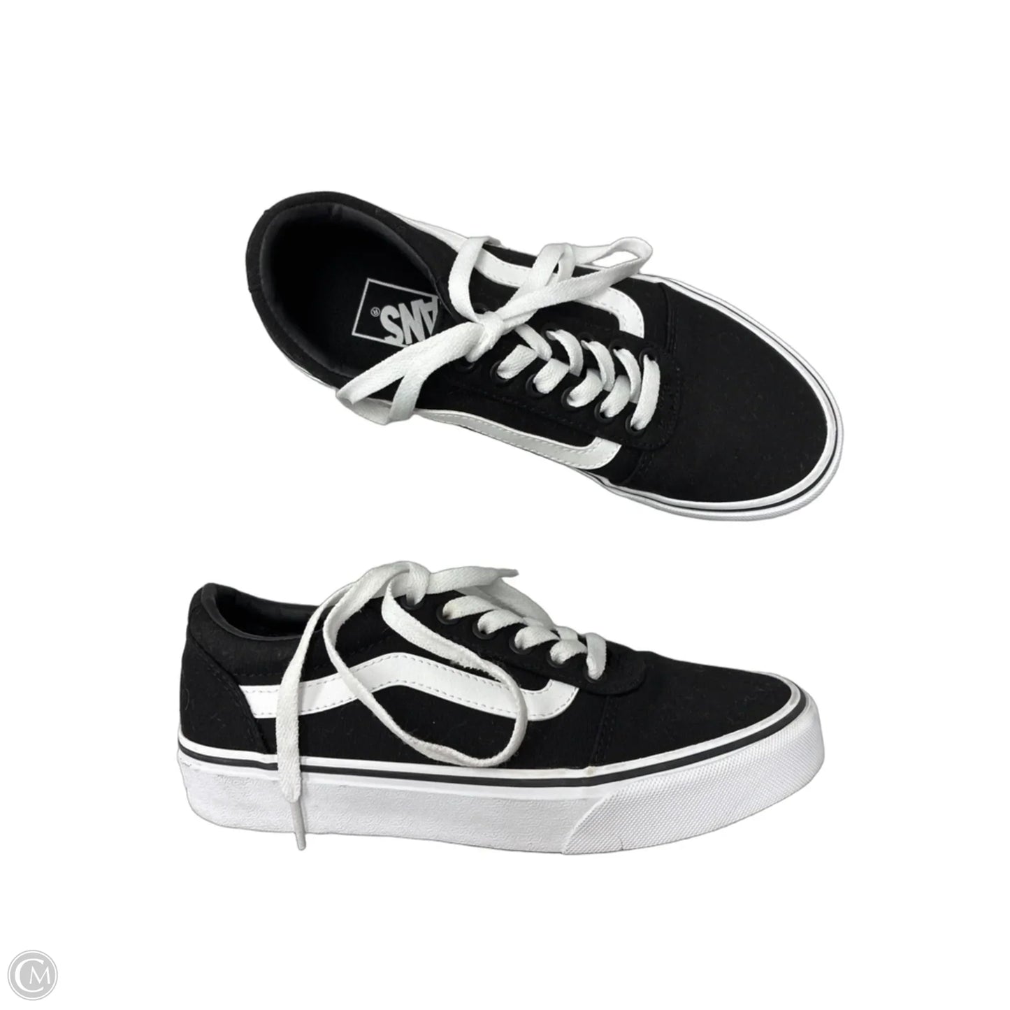 Shoes Sneakers By Vans In Black & White, Size: 7