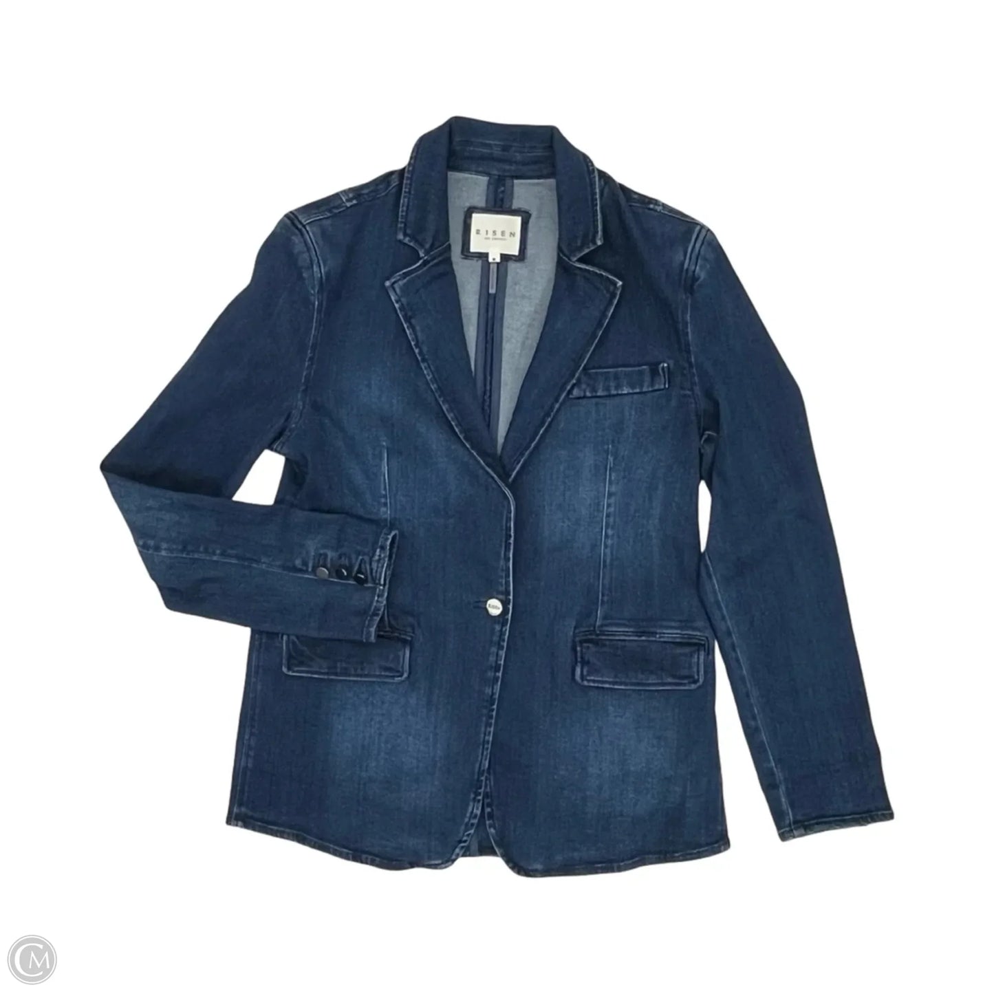 Blazer By Risen In Blue Denim, Size: M
