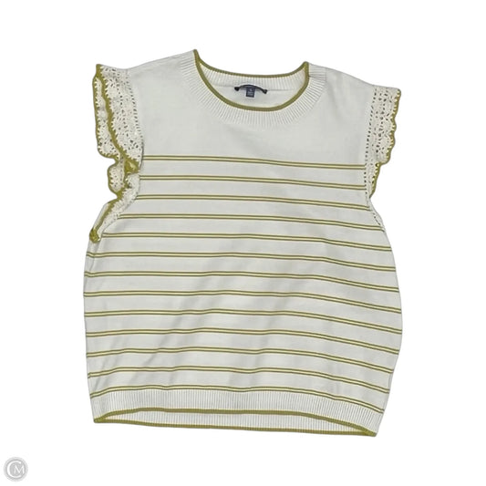Sweater Short Sleeve By Democracy In Cream & Green, Size: L