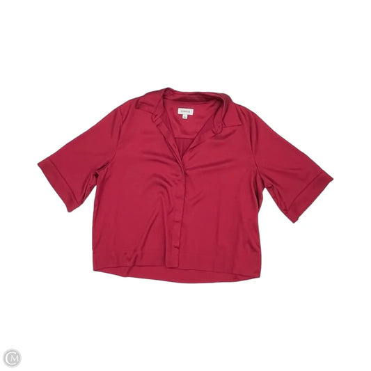 Blouse Short Sleeve By Evereve In Red, Size: L