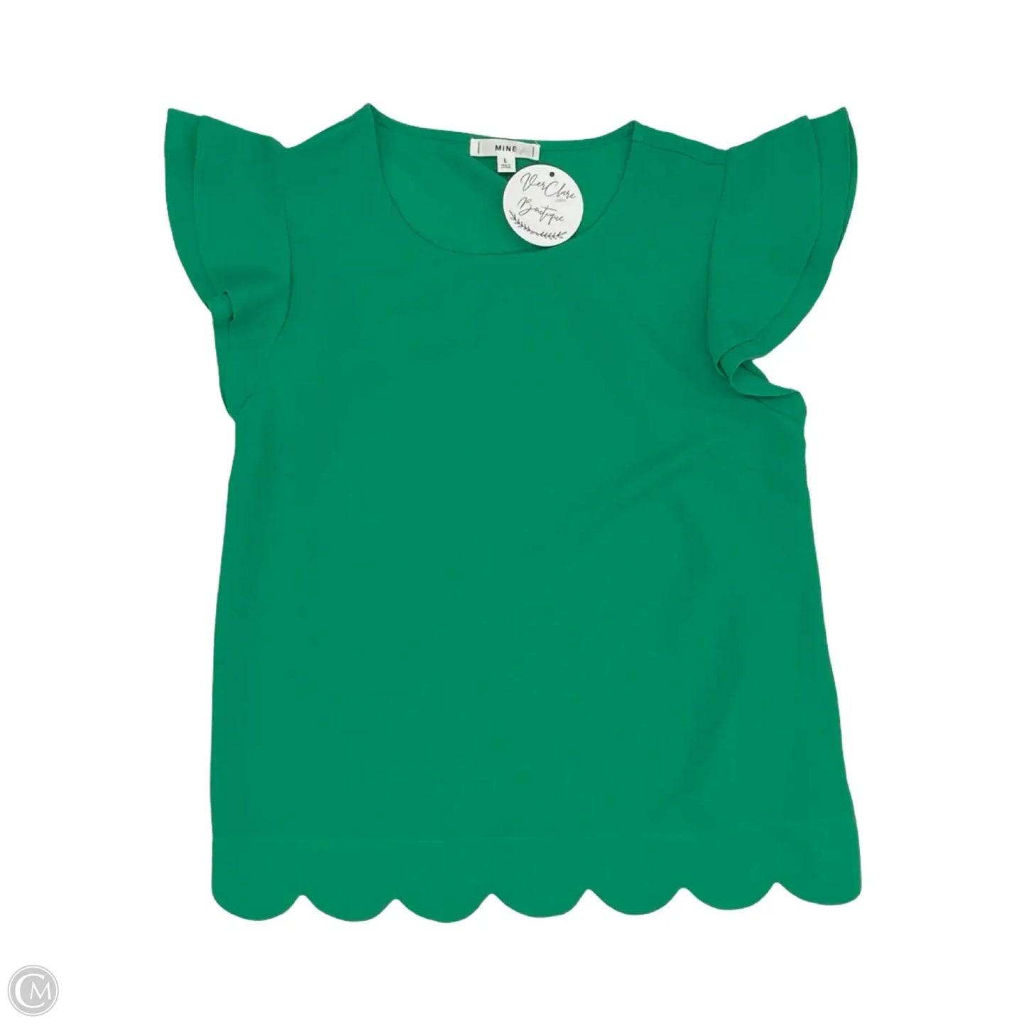 Blouse Short Sleeve By Mine In Green, Size: L