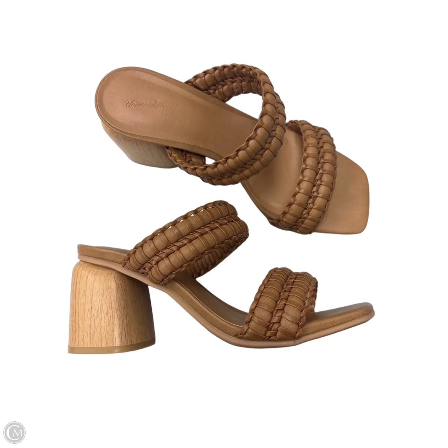 Sandals Heels Block By Universal Thread In Tan, Size: 7