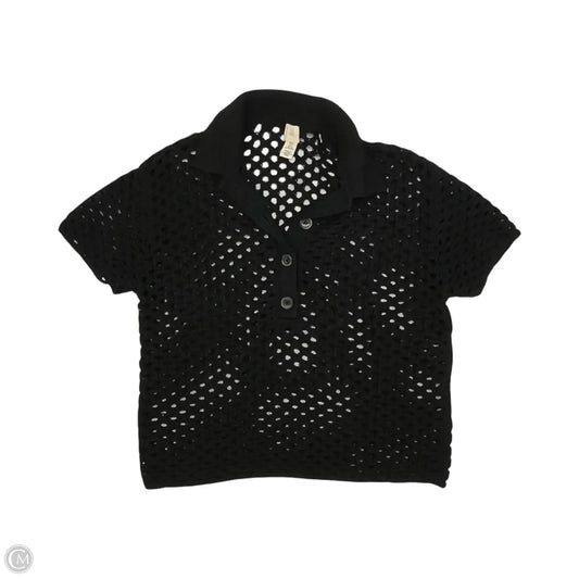 Sweater Short Sleeve By H&m In Black, Size: S