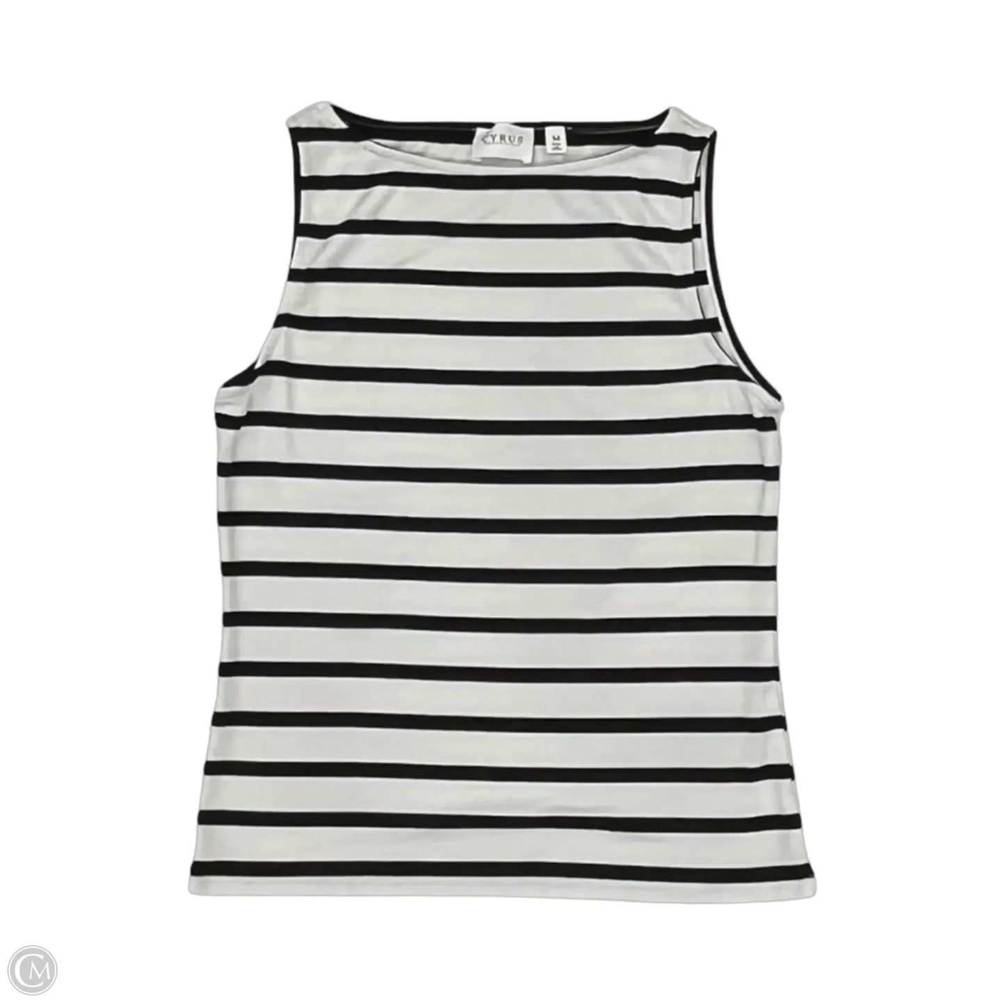 Top Sleeveless By Cyrus In Black & White, Size: M