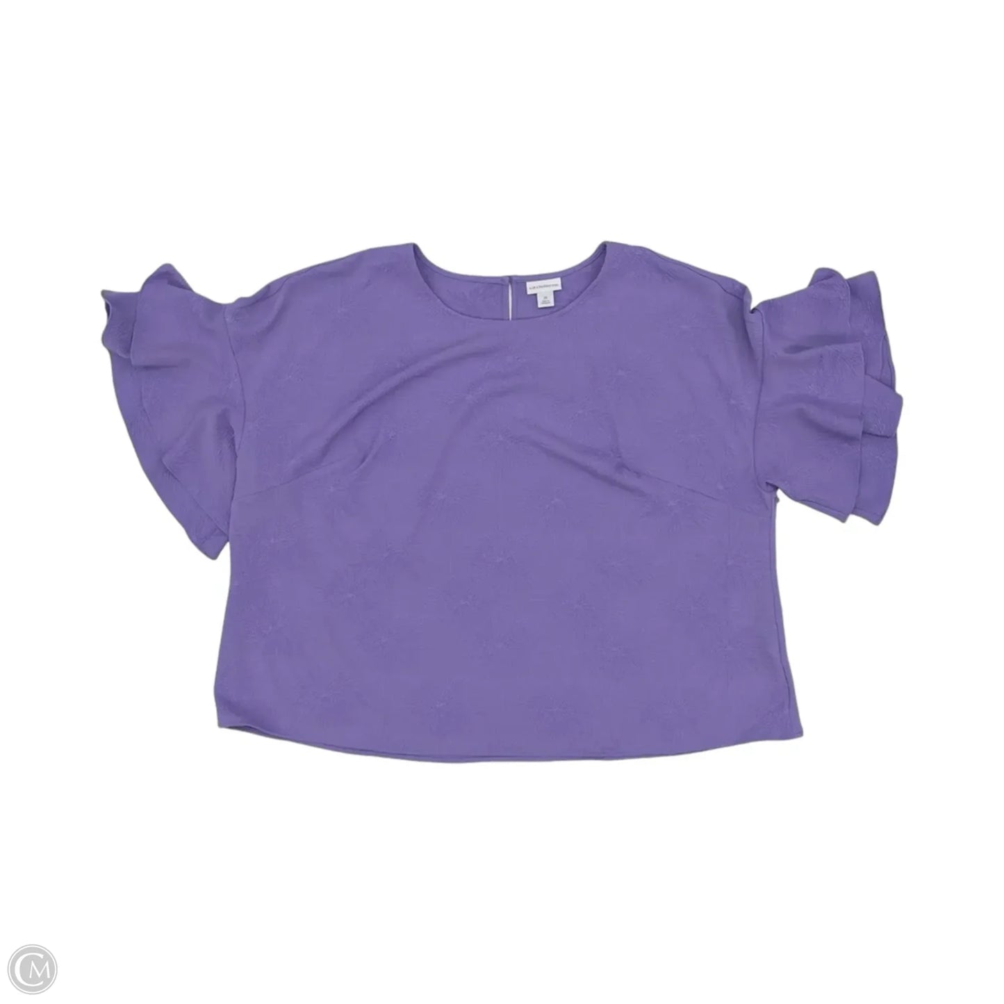 Blouse Short Sleeve By Liz Claiborne In Purple, Size: 2x