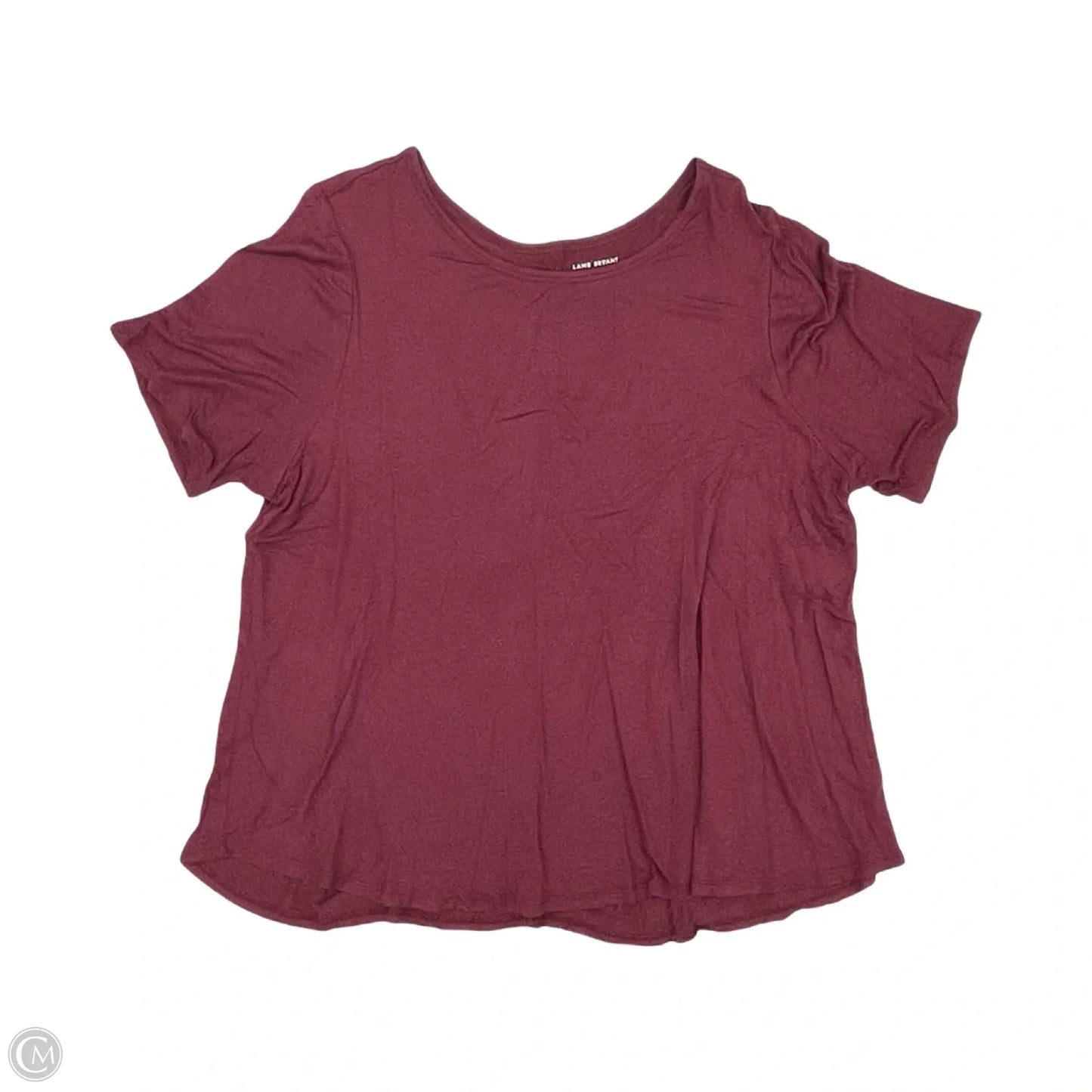 Top Short Sleeve Basic By Lane Bryant In Maroon, Size: 3x
