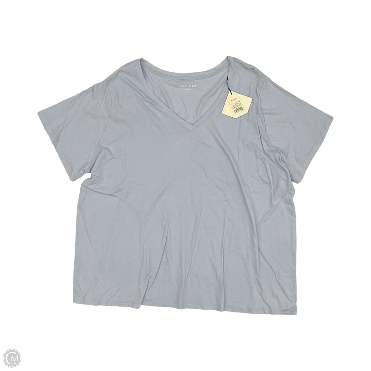 Top Short Sleeve Basic By Ava & Viv In Blue, Size: 3x