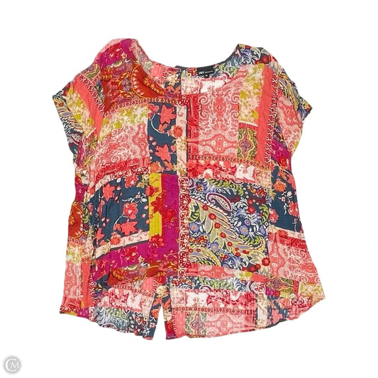 Blouse Short Sleeve By Jones New York In Multi-colored, Size: 3x
