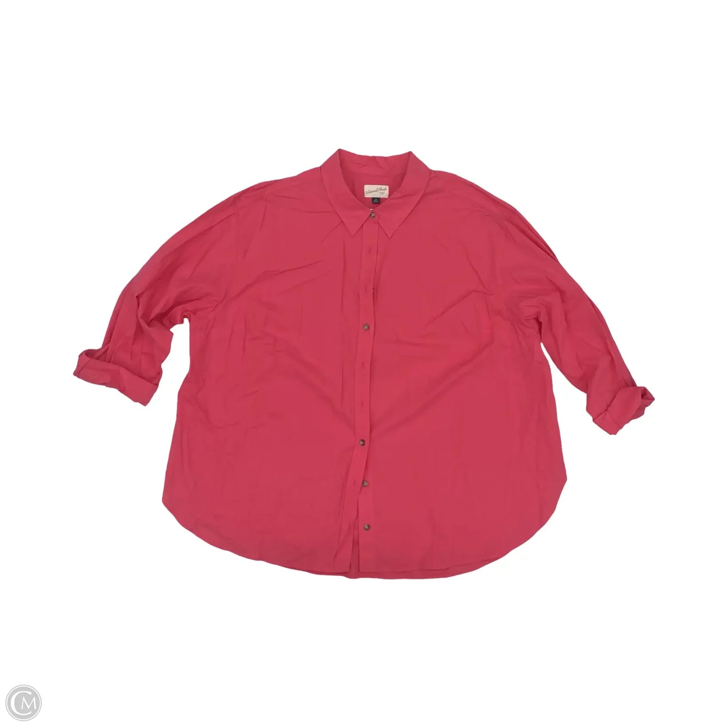 Blouse Long Sleeve By Universal Thread In Pink, Size: 2x