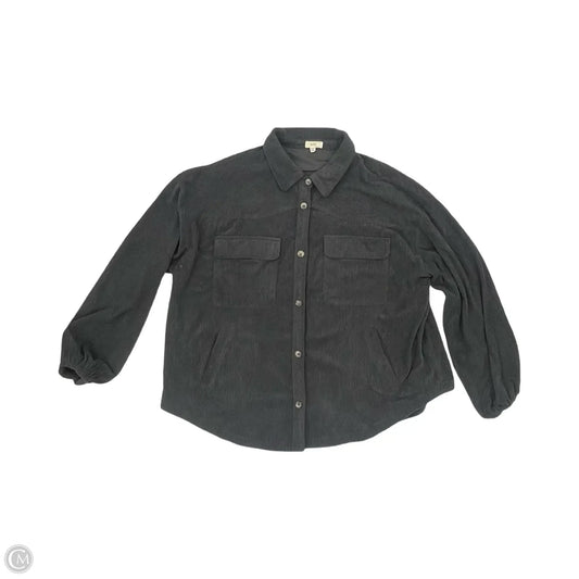 Jacket Shirt By Clothes Mentor In Grey, Size: 2x