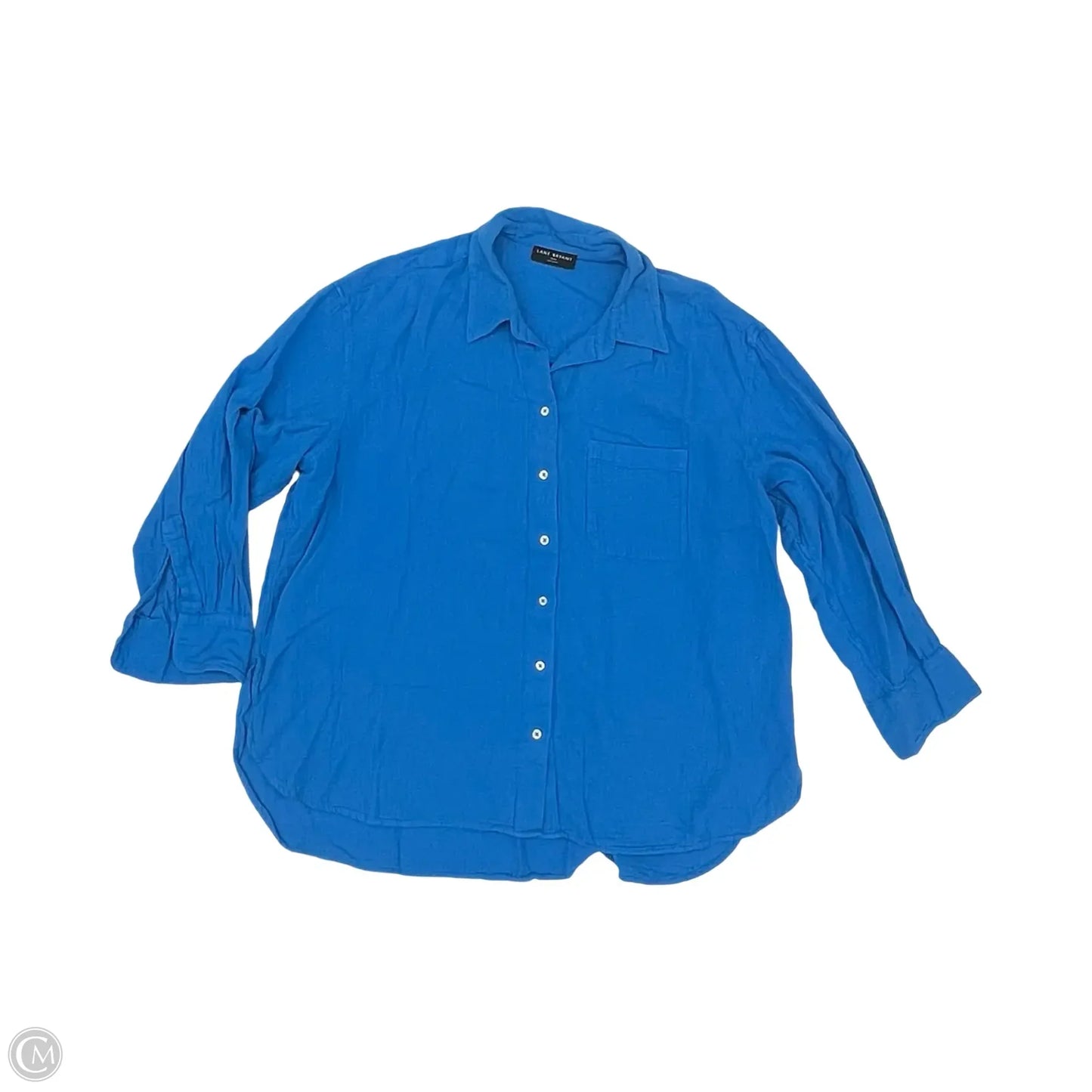 Blouse Long Sleeve By Lane Bryant In Blue, Size: 3x