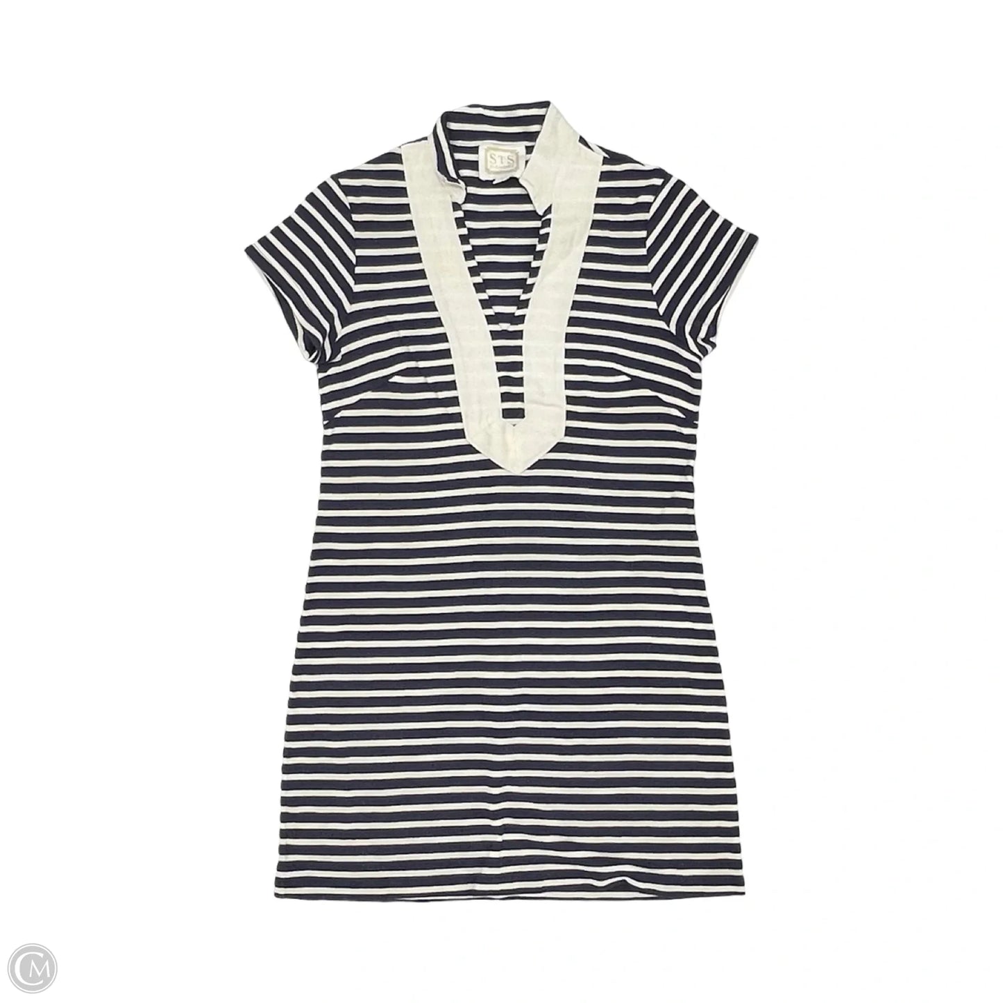 Dress Casual Short By Sts Blue In Blue & Cream, Size: S