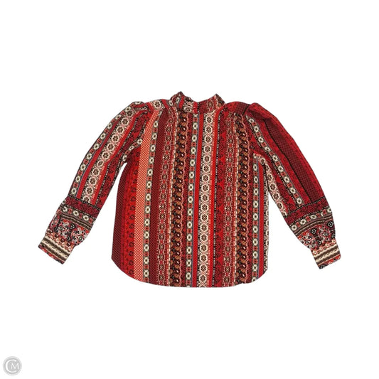Blouse Long Sleeve By Loft In Red, Size: Xs