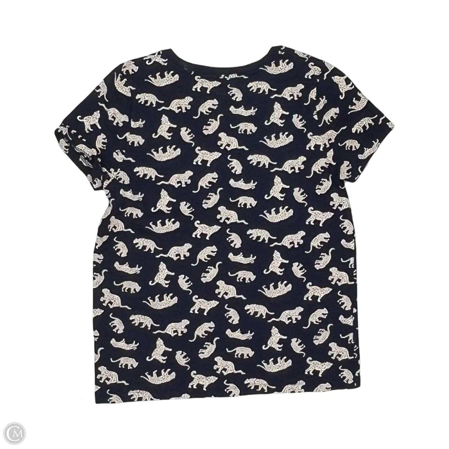 Top Short Sleeve By J. Crew In Blue & Cream, Size: M