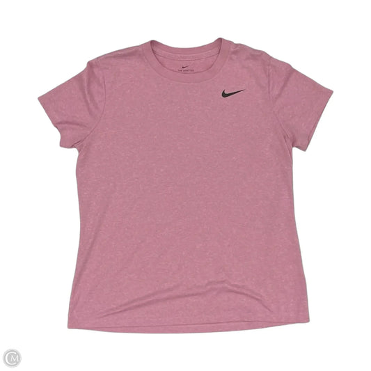 Athletic Top Short Sleeve By Nike Apparel In Pink, Size: L