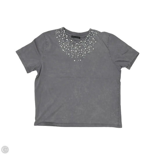 Top Short Sleeve By Zara In Grey, Size: L
