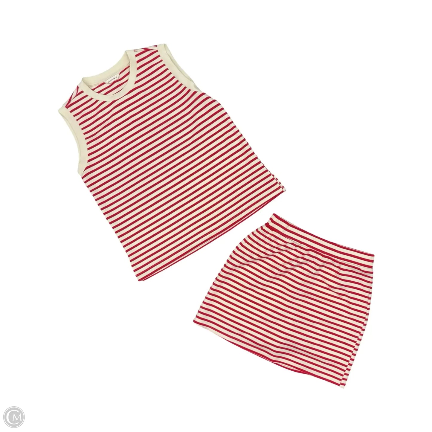 Skort 2pc Set By Cmc In Cream & Red, Size: M