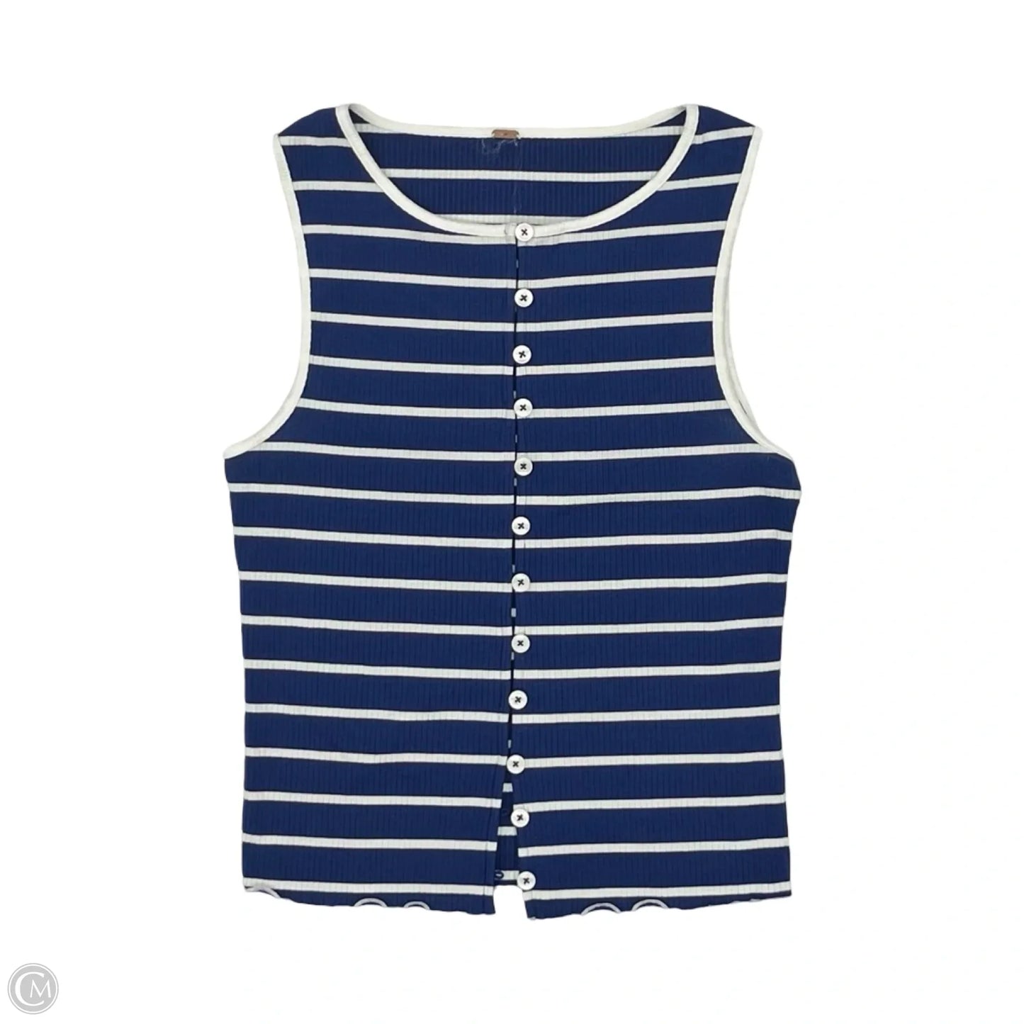 Tank Top By Free People In Blue & White, Size: S
