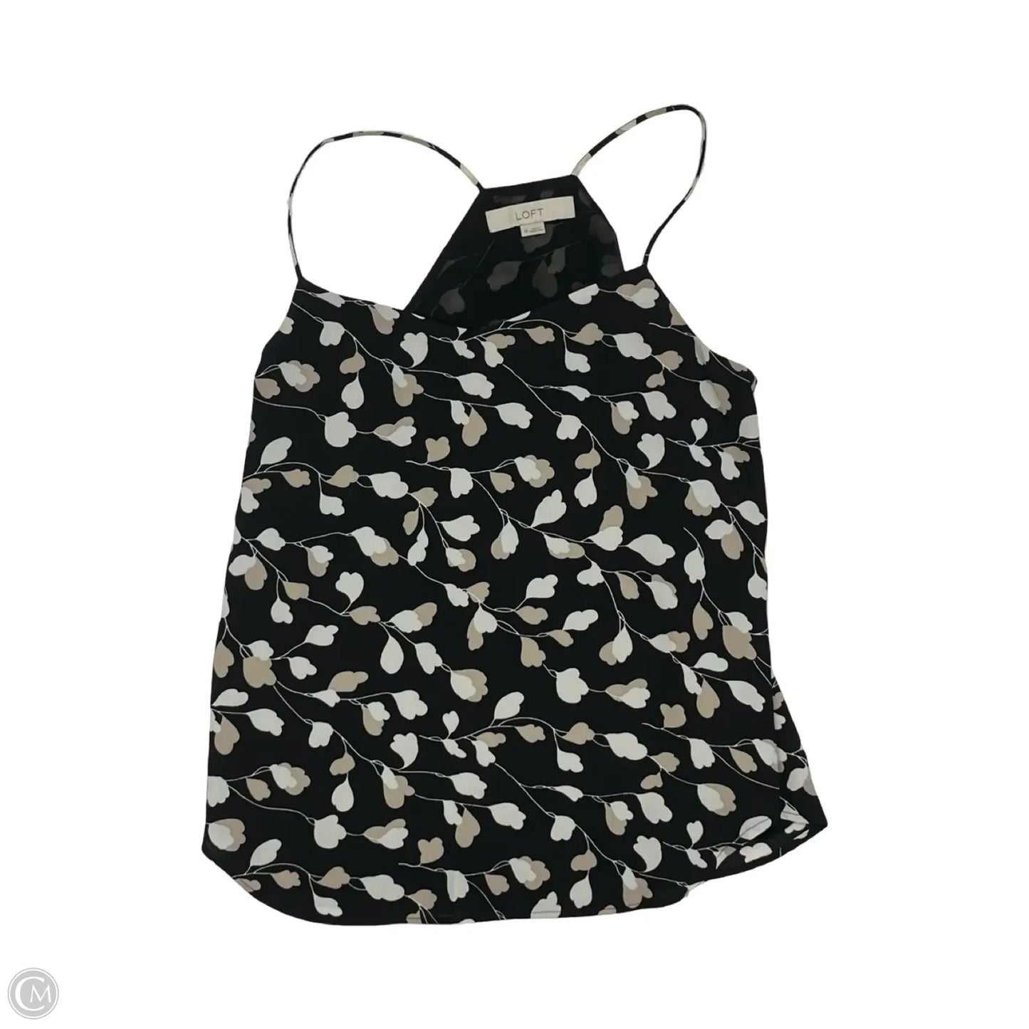 Blouse Sleeveless By Loft In Black & Cream, Size: Xs
