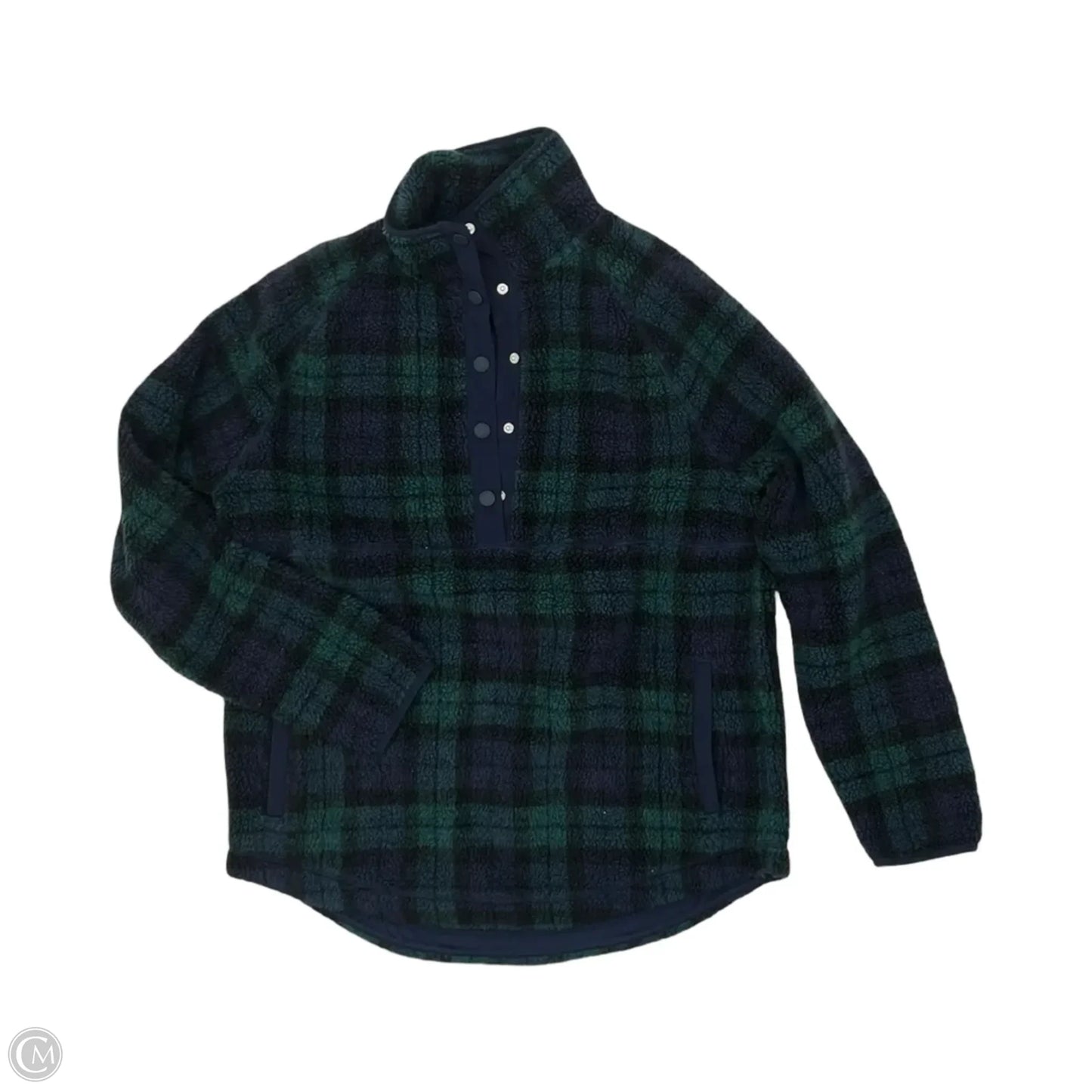 Sweatshirt Collar By Vineyard Vines In Blue & Green, Size: M