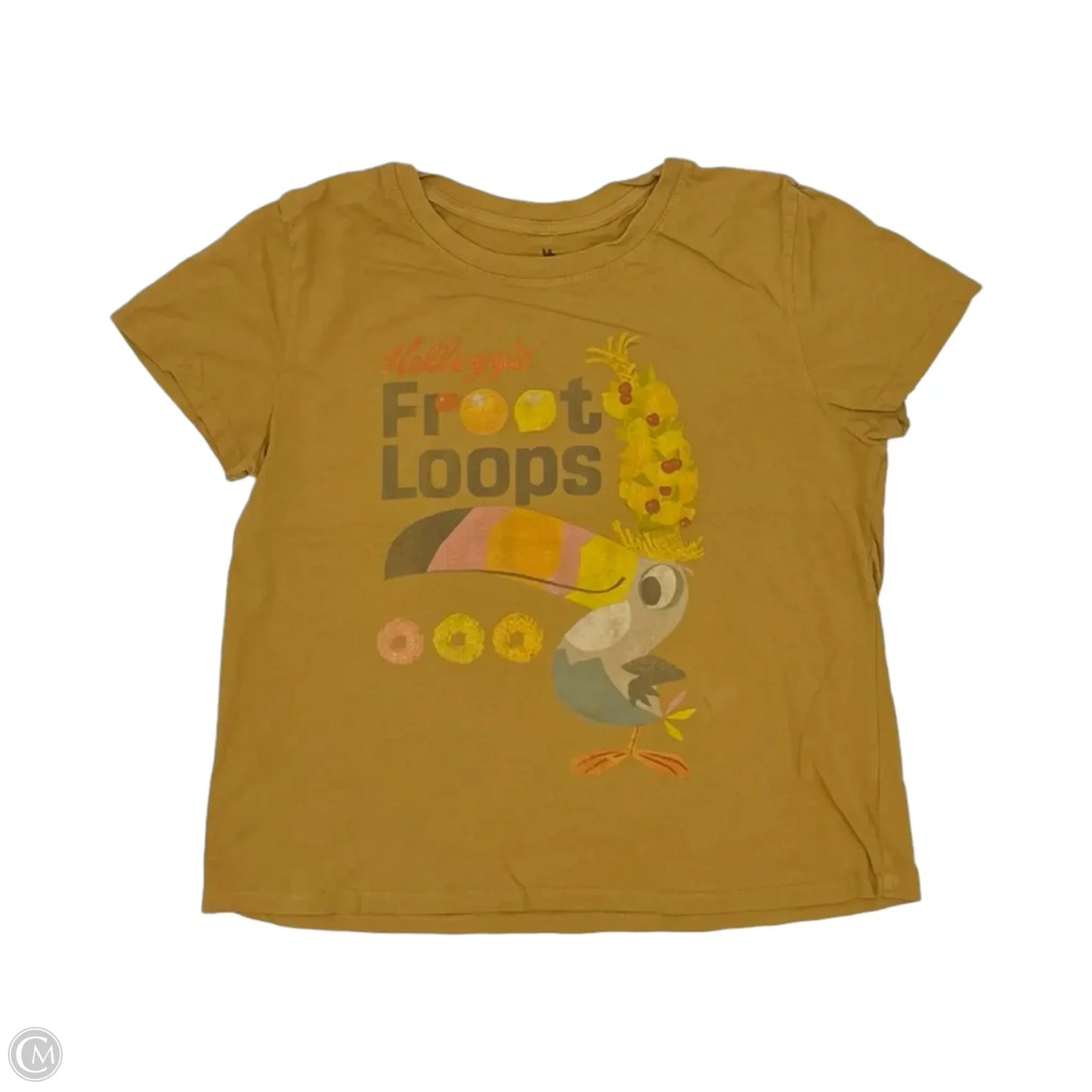 Top Short Sleeve By Junk Food In Gold, Size: L