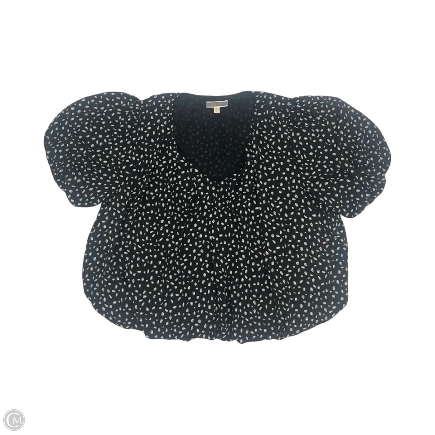Blouse Short Sleeve By Pleione In Black & White, Size: L
