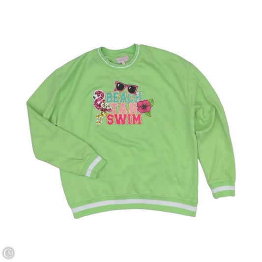 Sweatshirt Crewneck By Simply Southern In Green, Size: Xl