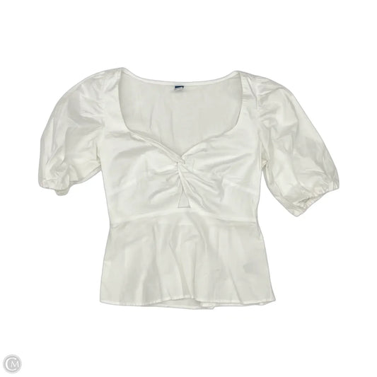 Blouse Short Sleeve By Old Navy In White, Size: S
