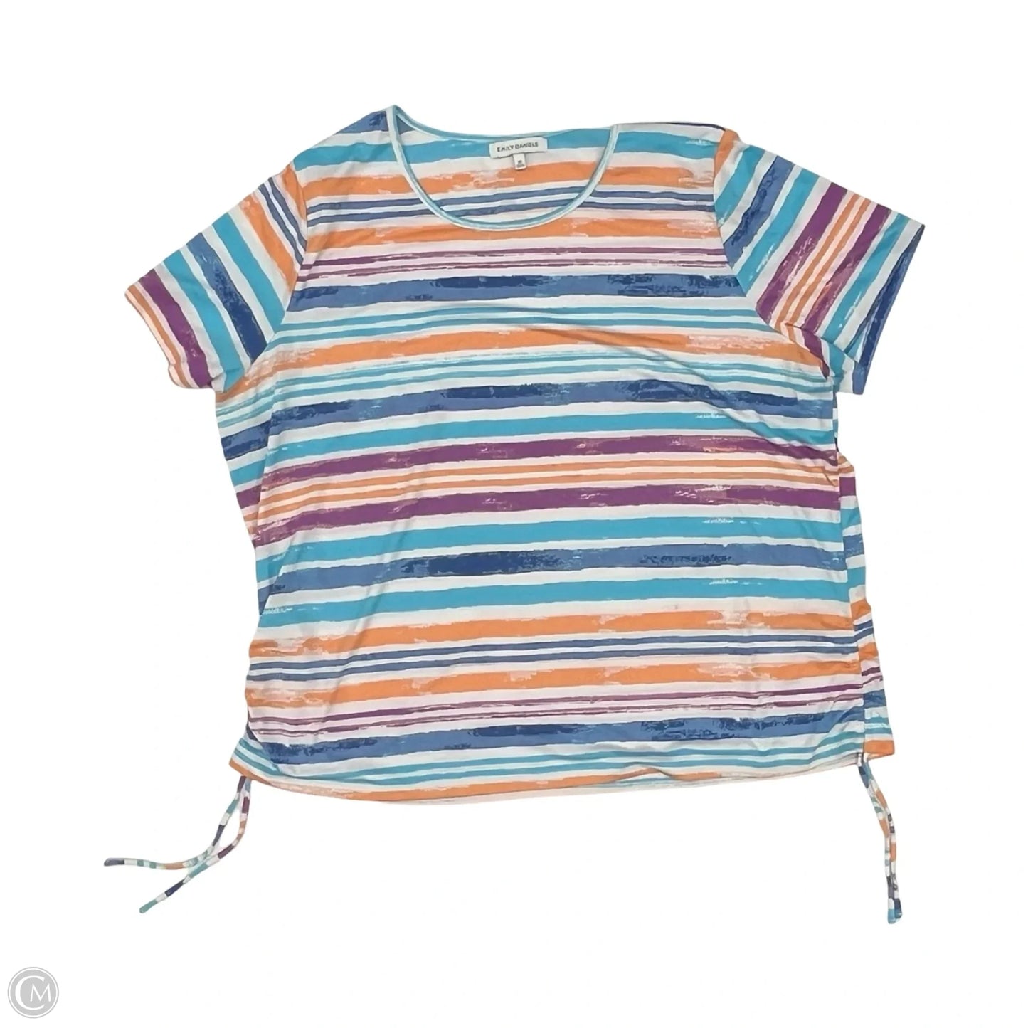 Top Short Sleeve By Emily Daniels In Striped Pattern, Size: 3x