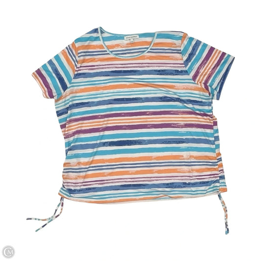 Top Short Sleeve By Emily Daniels In Striped Pattern, Size: 3x