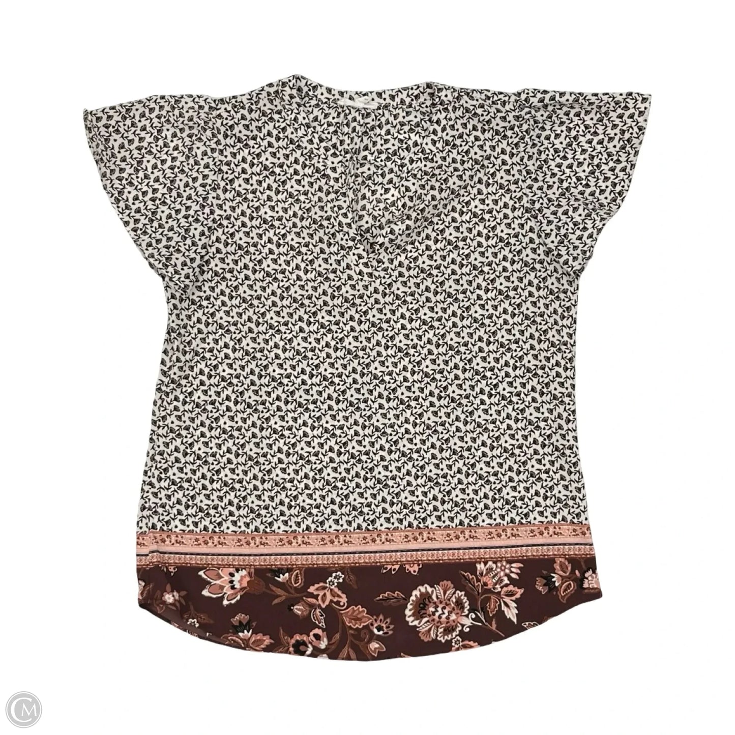 Blouse Short Sleeve By Maurices In Black & Pink, Size: S