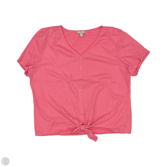 Top Short Sleeve By Talbots In Pink, Size: Mp