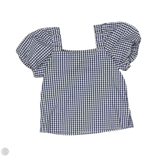 Blouse Short Sleeve By Cece In Blue & White, Size: S