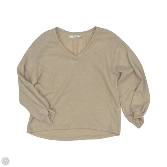 Top Long Sleeve By Lush In Tan, Size: M