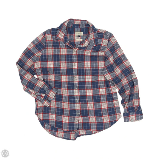 Top Long Sleeve By Universal Thread In Blue & Red & White, Size: L