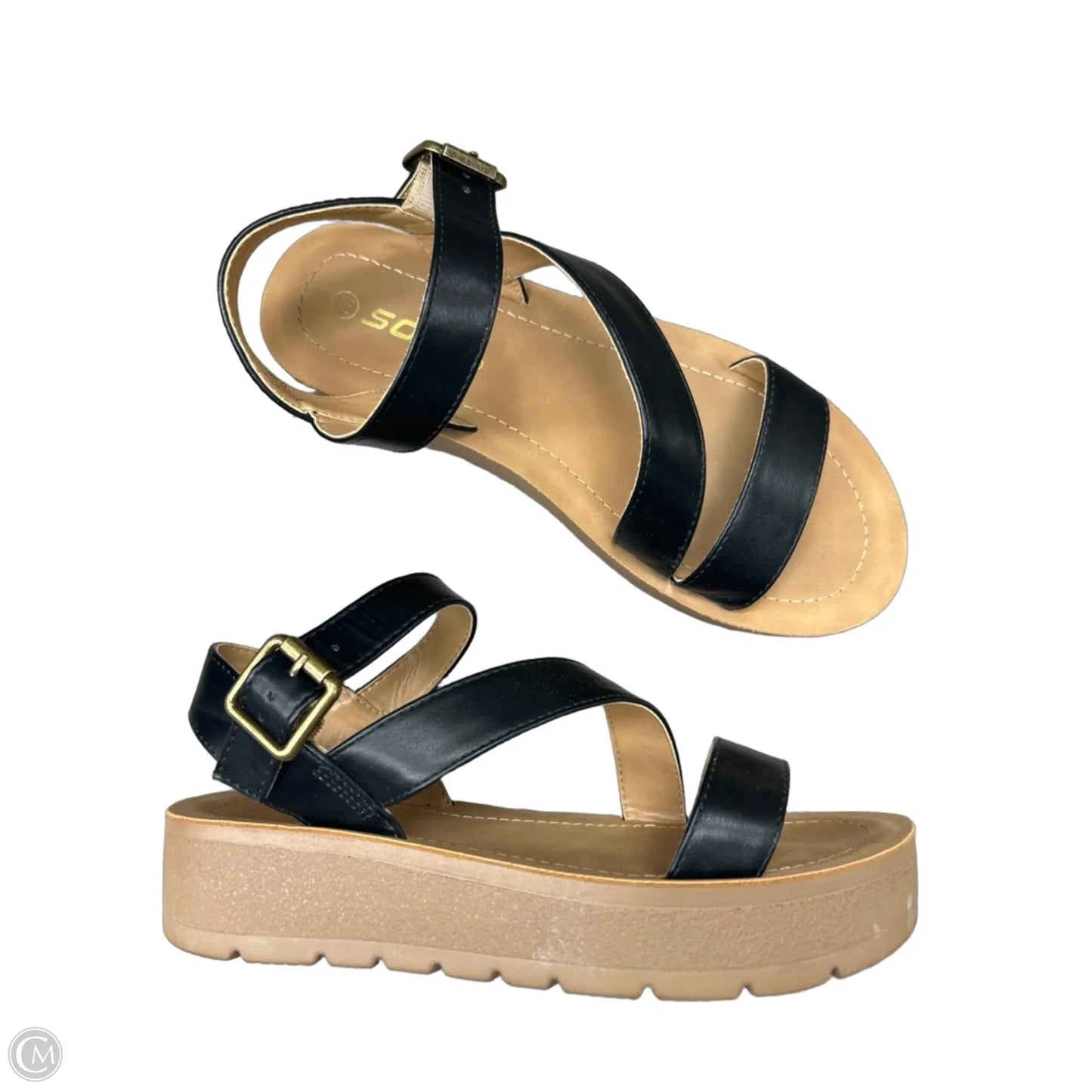 Sandals Heels Platform By Soda In Black, Size: 7.5