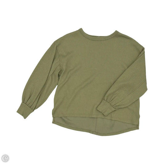 Top Long Sleeve By Blu Pepper In Green, Size: S