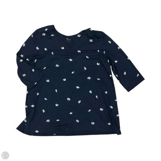 Top 3/4 Sleeve By J. Jill In Navy, Size: L
