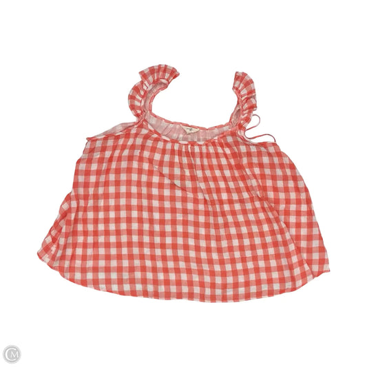 Blouse Sleeveless By Terra & Sky In Orange & White, Size: 1x