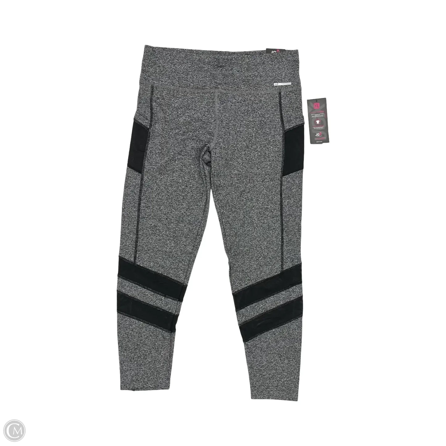 Athletic Leggings By Clothes Mentor In Black & Grey, Size: Xl
