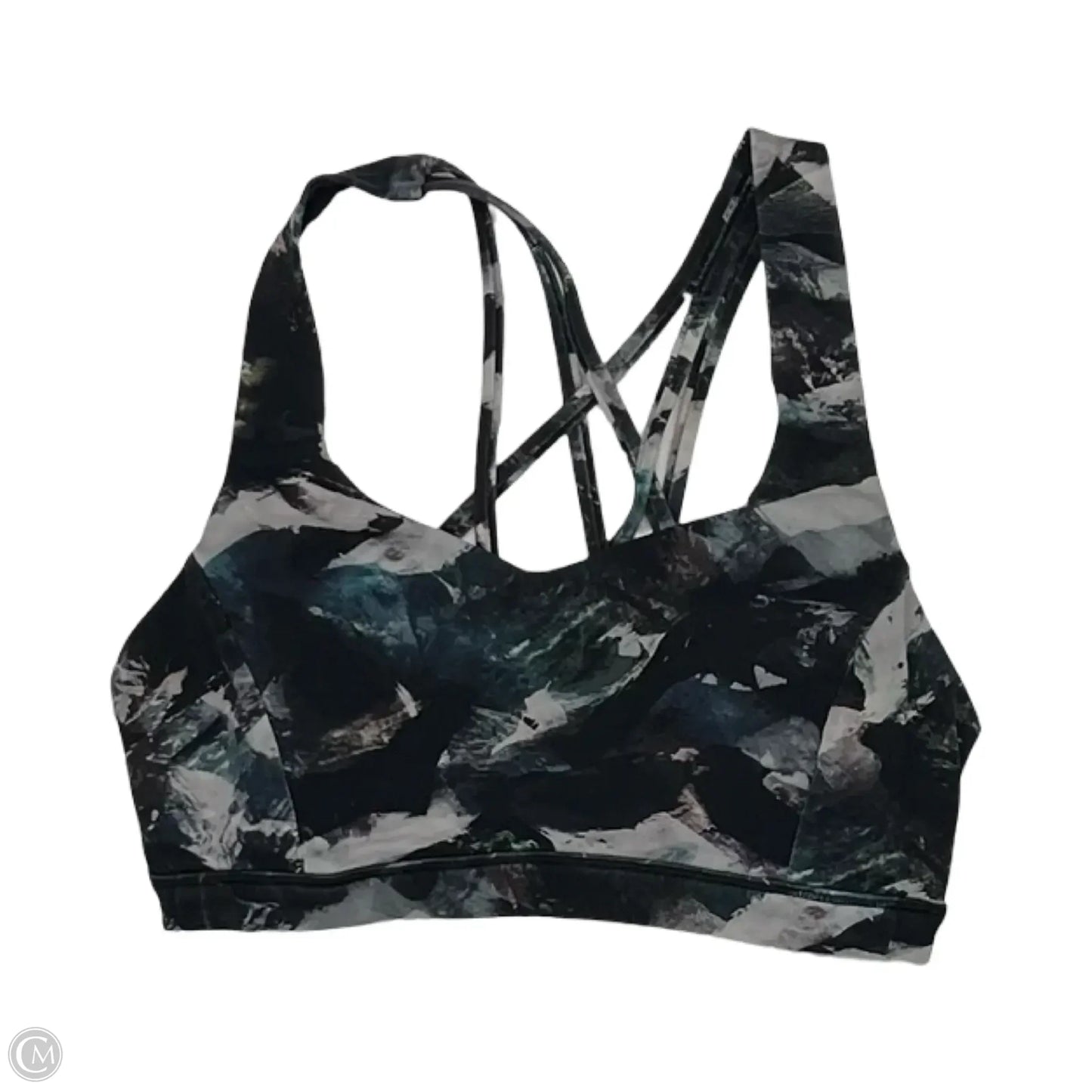 Athletic Bra By Lululemon In Black & Blue, Size: S