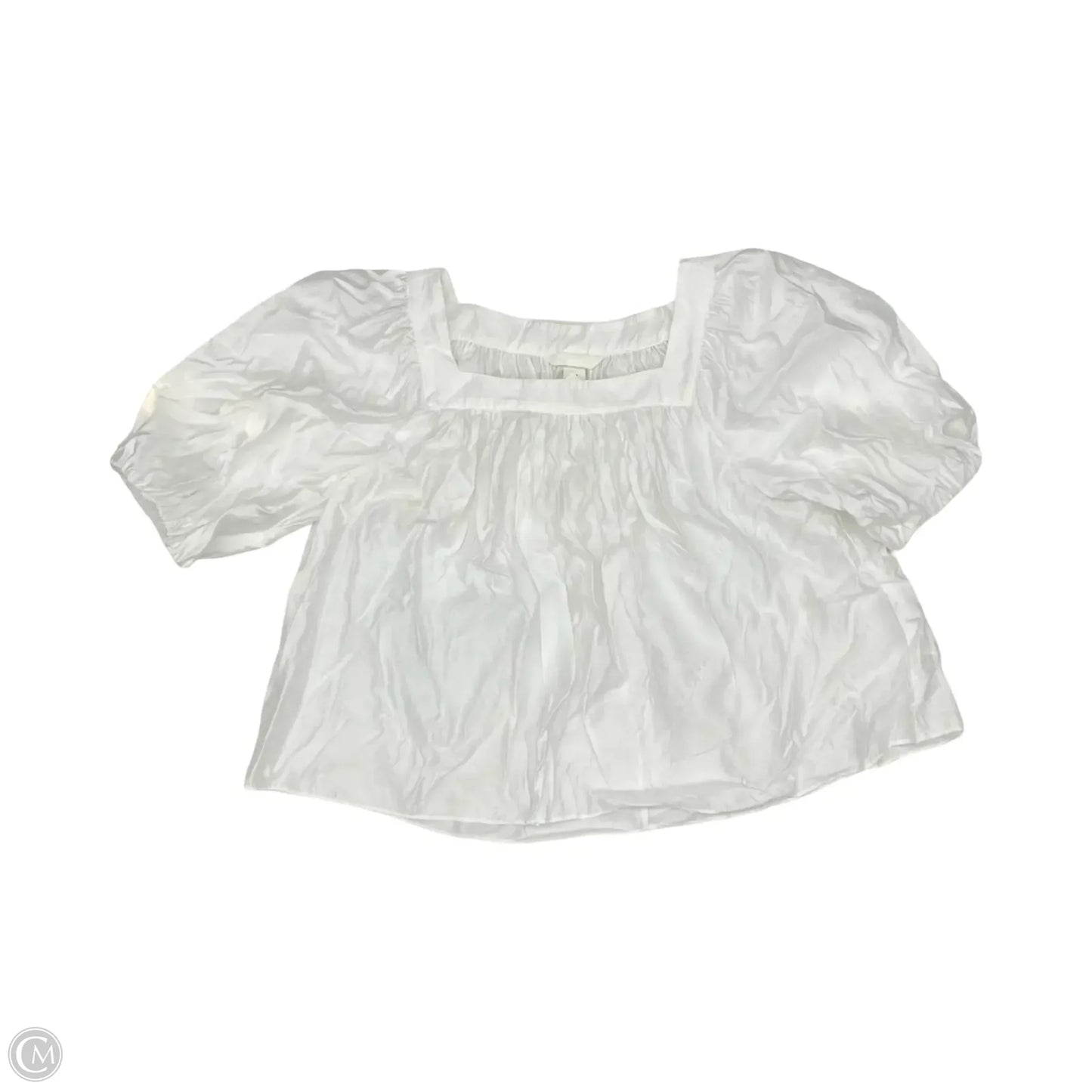 Blouse Short Sleeve By H&m In White, Size: S